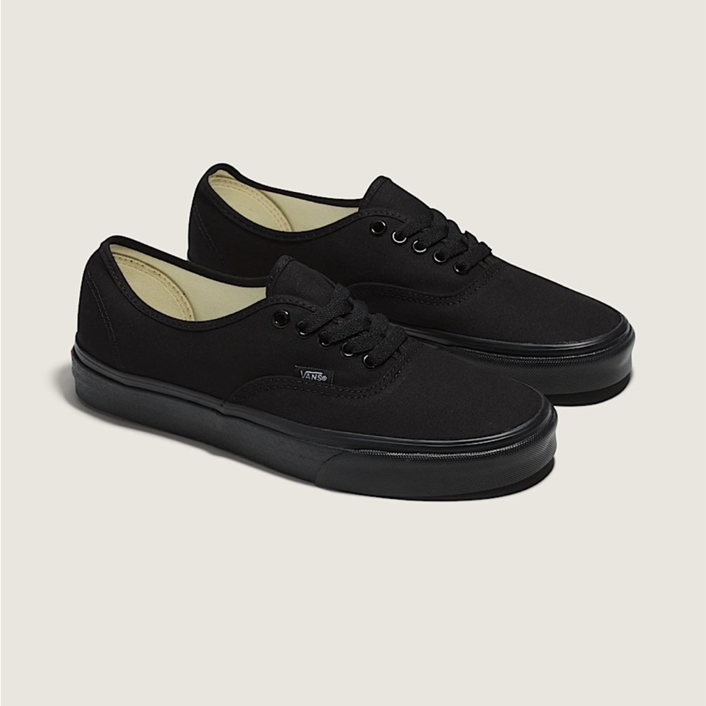 Vans Men's Black Canvas Authentic Original Sneakers